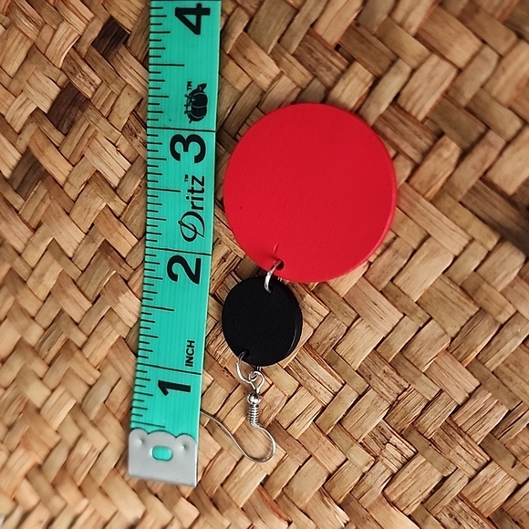 Wood Dangle Teardrop lightweight Cutout Boho earings - Picture 2 of 2